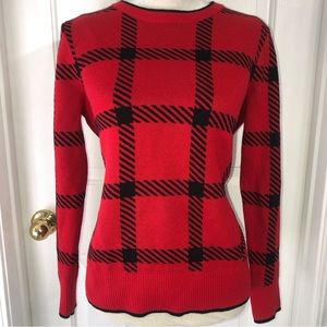 Charter club sweater women’s Sz M knit sweater red black pullover